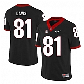 Georgia Bulldogs 81 Reggie Davis Black Nike College Football Jersey Dzhi,baseball caps,new era cap wholesale,wholesale hats